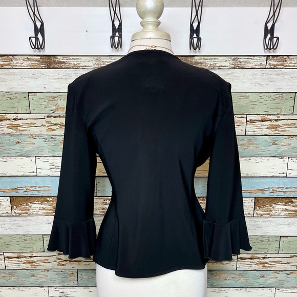 NEW Women's Joseph Ribkoff Black & Beige Cool Print Jacket Cover Up 183558 Sz 14 - Picture 8 of 10